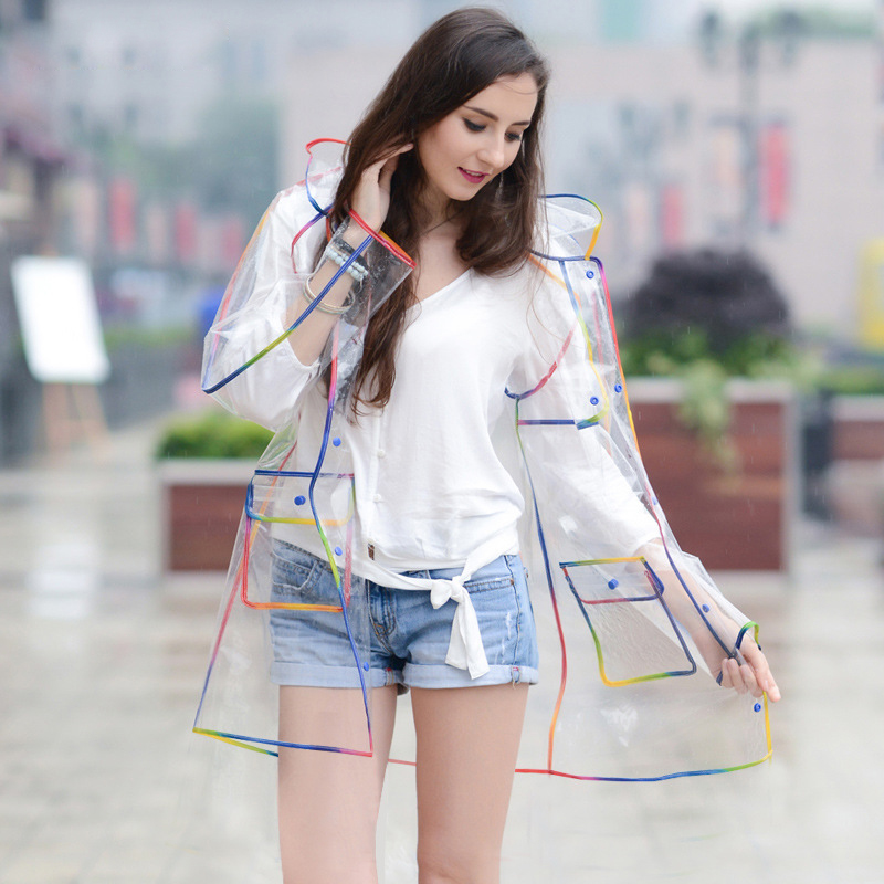 Colorful Rainbow Edge Transpar - огляд і ціна Camping Rain Poncho